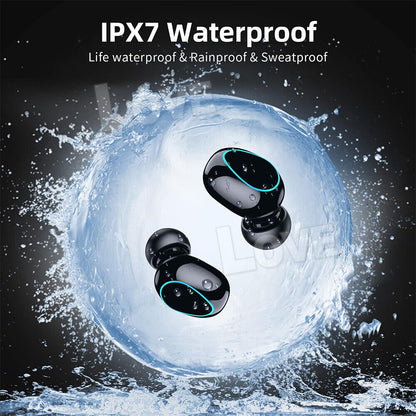 Wireless Earbuds Bluetooth 5.3 Waterproof LED Display Earphones 