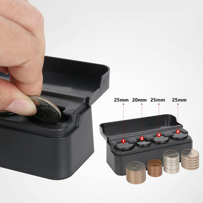 2X Portable Car Coin Holder Mini Change Storage Box Interior Organizer Container