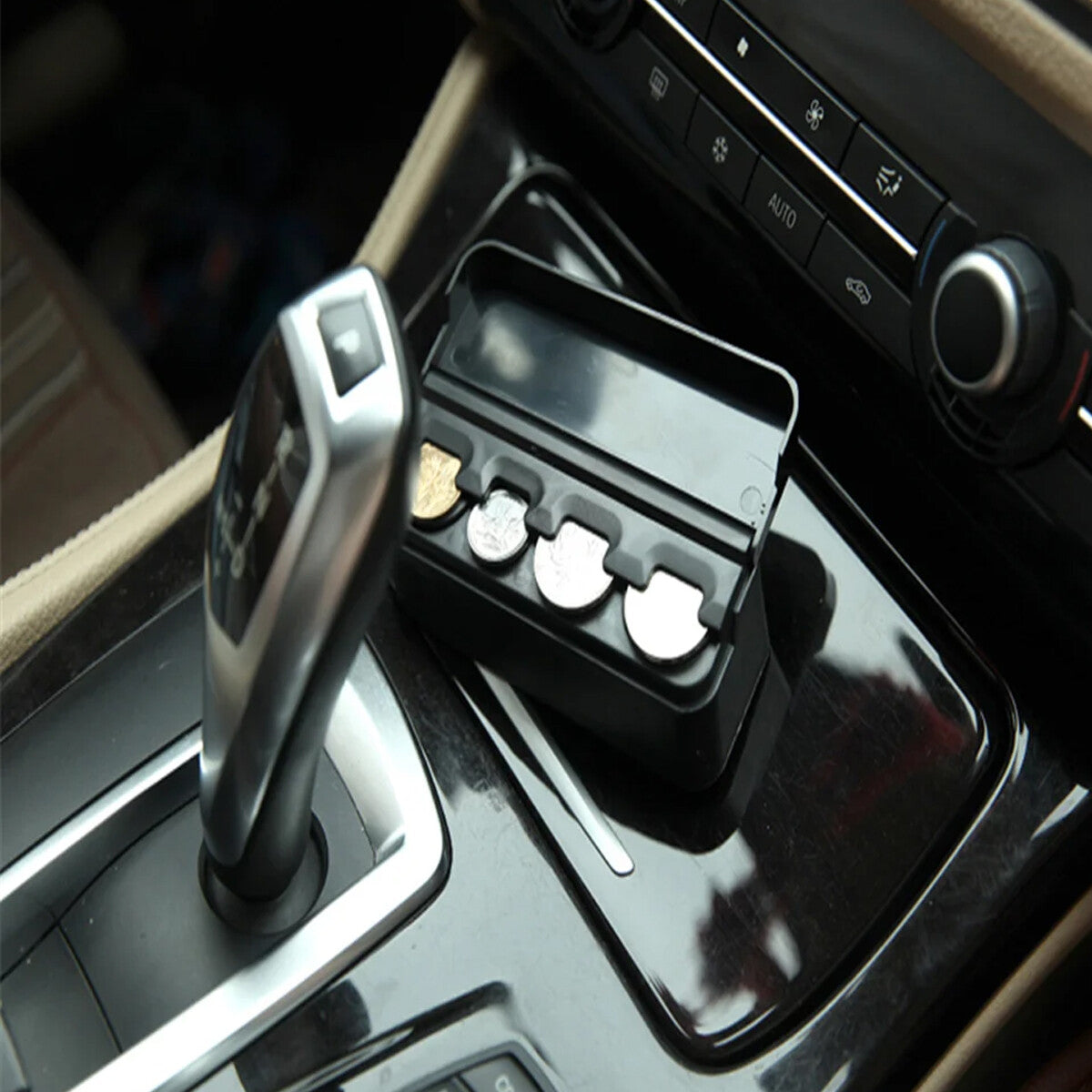 2X Portable Car Coin Holder Mini Change Storage Box Interior Organizer Container