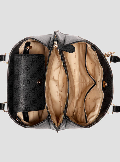 Black Logo Noelle Girlfriend Satchel Bag