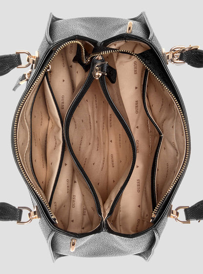 Black Logo Noelle Luxury Satchel Bag