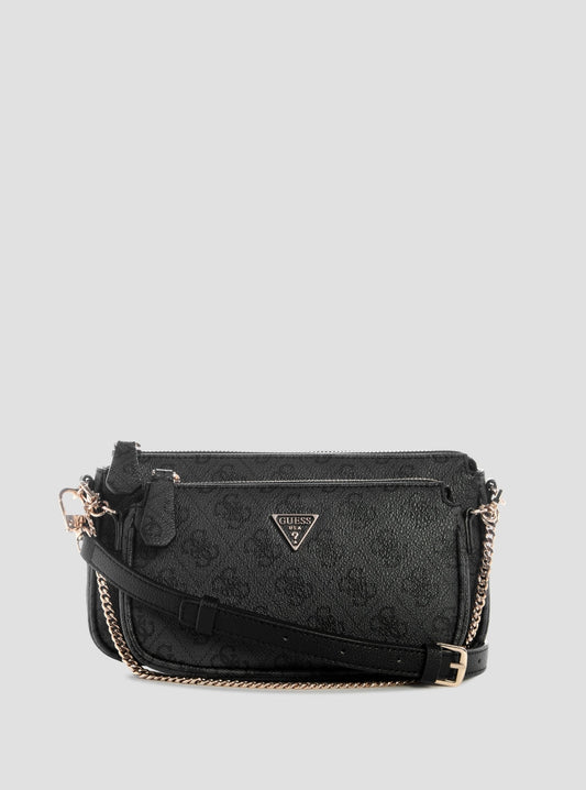 Black Logo Noelle II Double Pouch Crossbody Bag