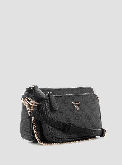 Black Logo Noelle II Double Pouch Crossbody Bag