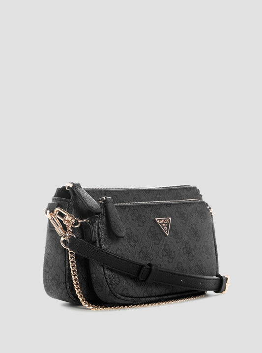 Black Logo Noelle II Double Pouch Crossbody Bag