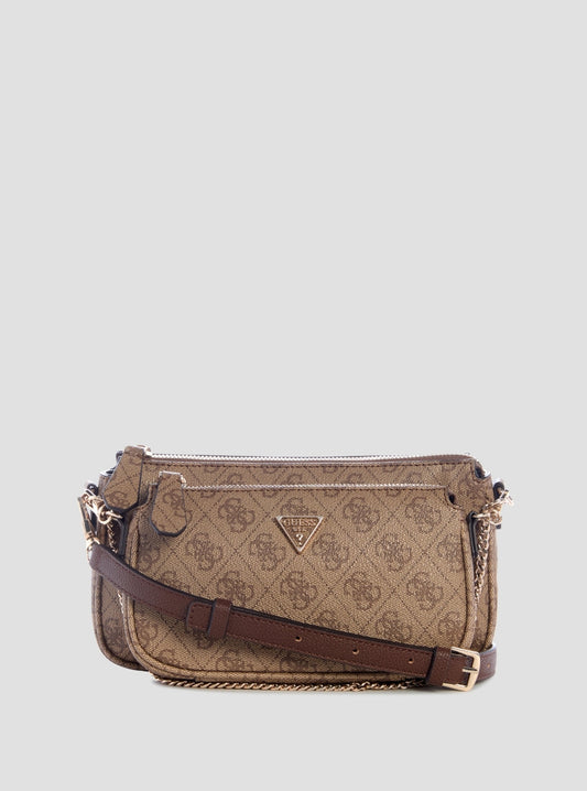 Brown Logo Noelle II Double Pouch Crossbody Bag