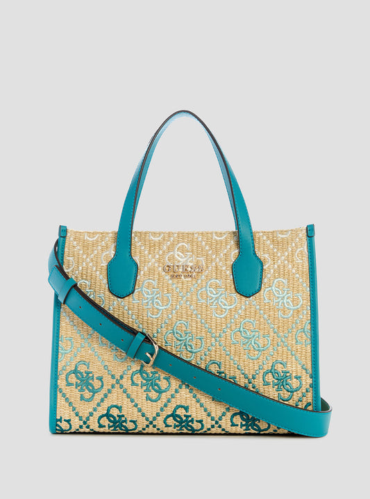 Blue Logo Silvana Double Compartment Tote