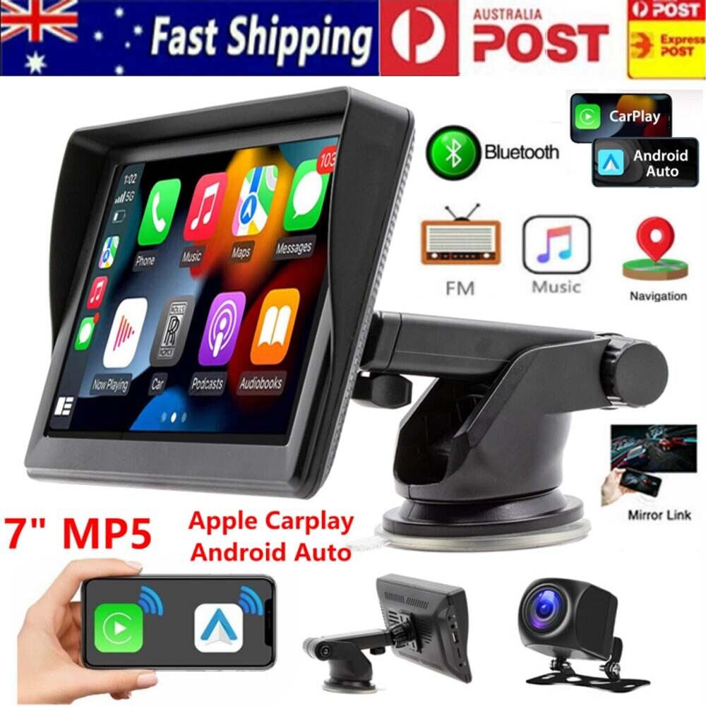 7" Portable Car Stereo Radio for Apple CarPlay Android Auto Bluetooth 