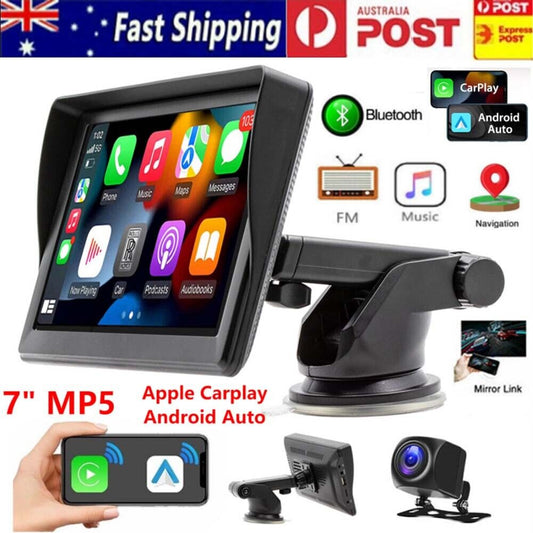 7" Portable Car Stereo Radio for Apple CarPlay Android Auto Bluetooth 