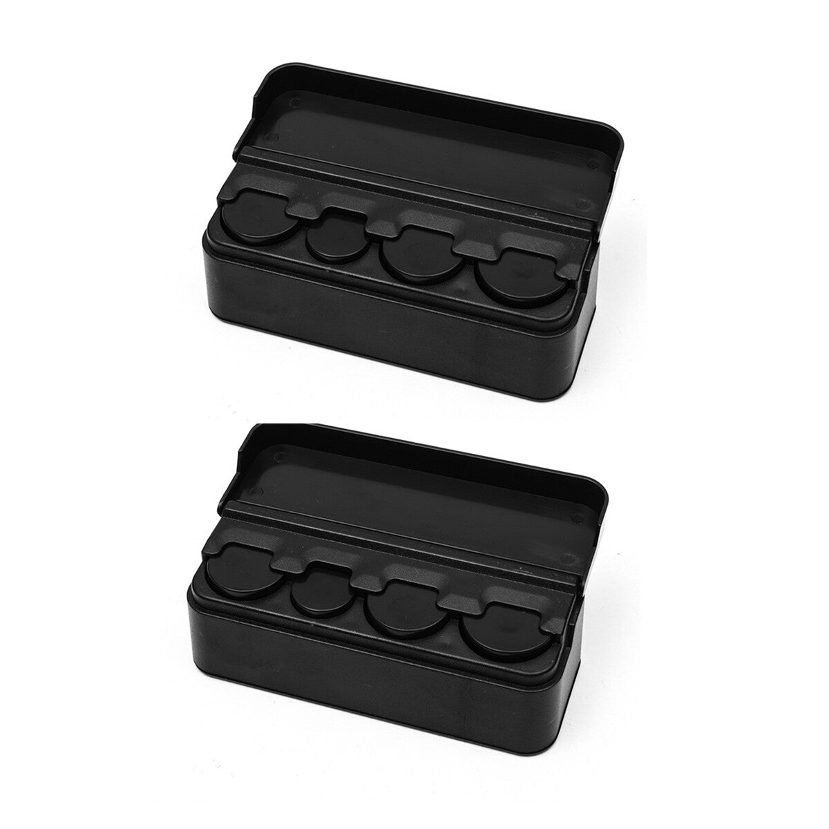 2X Portable Car Coin Holder Mini Change Storage Box Interior Organizer Container