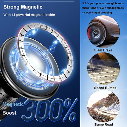 Magnetic 360° Rotation Car Vent Mount Phone Holder for Iphone 15 14 13 12 Series, with Metal Ring for Others Cell Phones as Samsung Galaxy and so On
