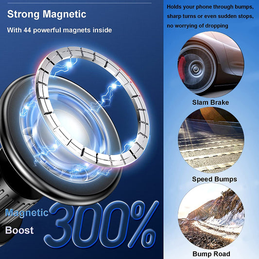Magnetic 360° Rotation Car Vent Mount Phone Holder for Iphone 15 14 13 12 Series, with Metal Ring for Others Cell Phones as Samsung Galaxy and so On