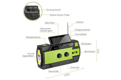 4000mAh Solar Hand Crank Radio Power Bank