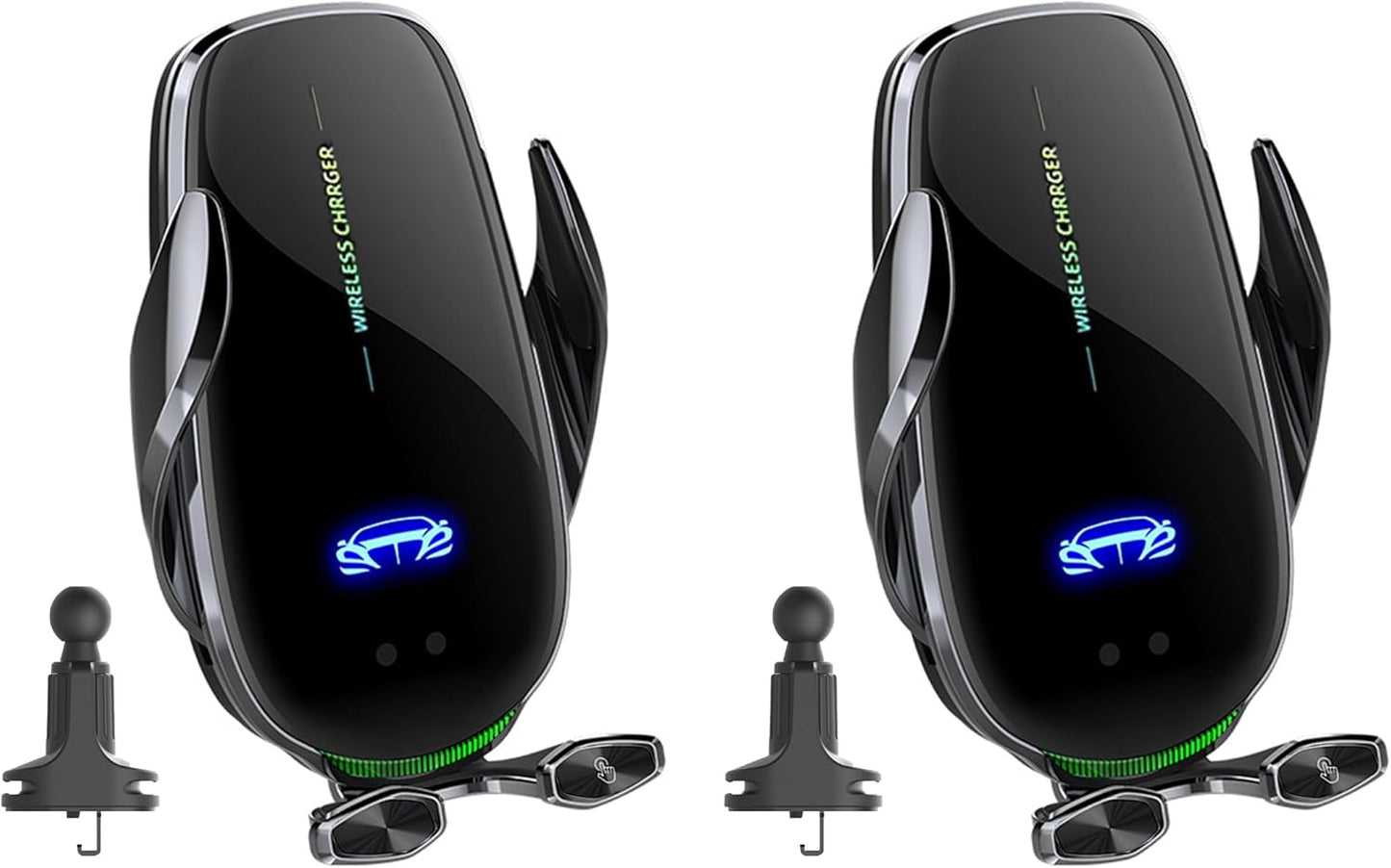 15W Fast Wireless Phone Charger, Car Wireless Phone Charger and Holder, Auto-Clamping Senser Hand Free, Rechargerable Battery, Suit for Car Office Kitchen, round Vent Friendly, Case Friendly