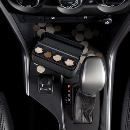 2X Portable Car Coin Holder Mini Change Storage Box Interior Organizer Container