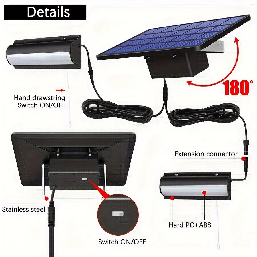 Solar Pendant Lights Outdoor Indoor Auto on off Solar Lamp for Barn Room Balcony Chicken with Pull Switch and 3M Line