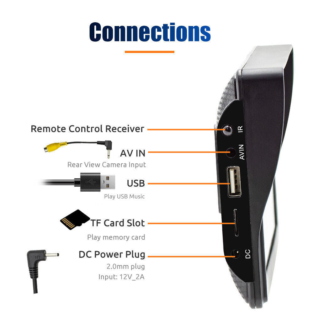 7" Portable Car Stereo Radio for Apple CarPlay Android Auto Bluetooth 