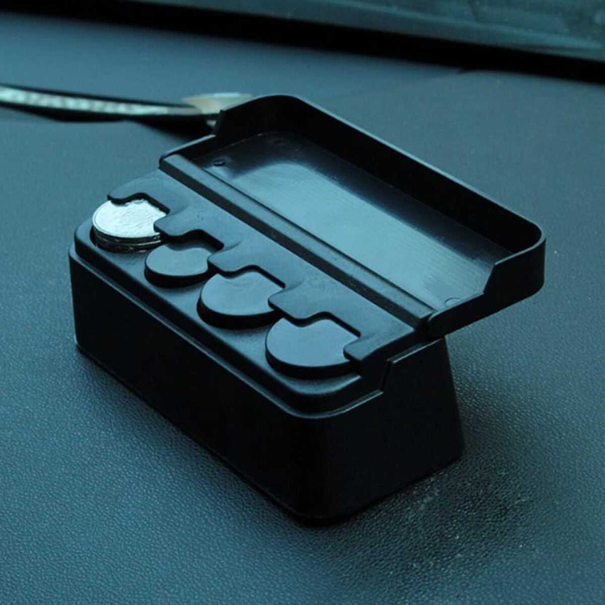 2X Portable Car Coin Holder Mini Change Storage Box Interior Organizer Container