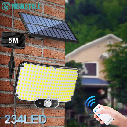 Solar Lights 234LED Security Lights Outdoor Garden Motion Sensor 3 Modes Waterproof Split Solar Flood Wall Lights Garage